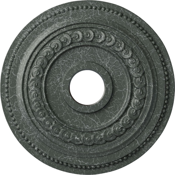 Ekena Millwork Oldham Ceiling Medallion (Canopies up to 8 5/8"), 18"OD x 3 3/8"ID x 7/8"P, Athenian Green Crackle CM18OL1AGC - main